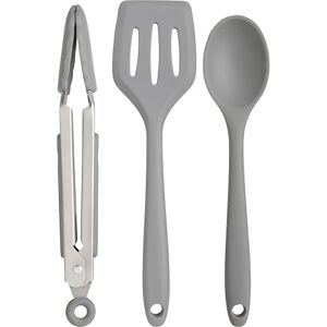 Wiltshire Silicone Mini Kitchen Tongs, Turner & Spoon Set of 3, Stainless Steel, Heat-Resistant, Non-Stick, Non-Scratch, Pebble Grey Wiltshire Silicone Mini Kitchen Tongs, Turner & Spoon Set of 3, Stainless Steel, Heat-Resistant, Non-Stick, Non-Scratch, Pebble Grey