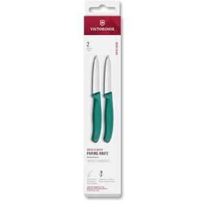 Victorinox Swiss Classic Peeling and Vegetable Knife Set, 2-Piece, Extra-Sharp Straight Edge for Precise Cuts, 8 cm, Stainless Steel, Green Victorinox Swiss Classic Peeling and Vegetable Knife Set, 2-Piece, Extra-Sharp Straight Edge for Precise Cuts, 8 cm, Stainless Steel, Green