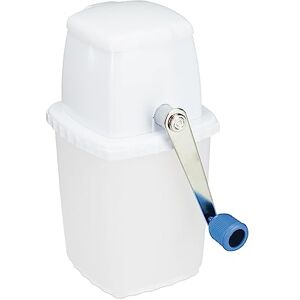 Relaxdays Crusher, Manual Grinder, with Hand Crank, Bar Accessories, Crushed Ice for Cocktails, Long Drinks, White/Blue, 10% 70% Plastic 20% Stainless Steel, 1 Item Relaxdays Crusher, Manual Grinder, with Hand Crank, Bar Accessories, Crushed Ice for Cocktails, Long Drinks, White/Blue, 10% 70% Plastic 20% Stainless Steel, 1 Item