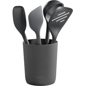 Zyliss 5 Piece Kitchen Utensil Set, Sustainable Wheat Straw, Includes, Ladle, Turner, Spatula, Spoon and Holder, Heat Resistant, Non-Stick, Beluga Grey Zyliss 5 Piece Kitchen Utensil Set, Sustainable Wheat Straw, Includes, Ladle, Turner, Spatula, Spoon and Holder, Heat Resistant, Non-Stick, Beluga Grey