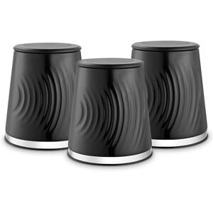 Tower T826220BLK Sonar Set of 3 Canisters, Tea/Coffee/Sugar & Other Loose Ingredients, 1.3L Capacity, Black Tower T826220BLK Sonar Set of 3 Canisters, Tea/Coffee/Sugar & Other Loose Ingredients, 1.3L Capacity, Black