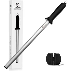 LEVINCHY Diamond Knife Sharpening Steel 12 inch Professional Diamond Coating Honing Steel, Premium Knife Sharpener Rod for All Knives, Lightweight & Durable LEVINCHY Diamond Knife Sharpening Steel 12 inch Professional Diamond Coating Honing Steel, Premium Knife Sharpener Rod for All Knives, Lightweight & Durable