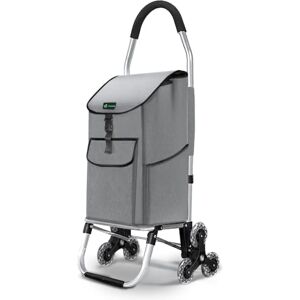 VOUNOT ® Folding Shopping Trolley on 6 Wheels, Aluminium Lightweight Shopping Cart with Insulated Cooling Bag, Stair Climbing Grocery Trolley, 58L Grey VOUNOT ® Folding Shopping Trolley on 6 Wheels, Aluminium Lightweight Shopping Cart with Insulated Cooling Bag, Stair Climbing Grocery Trolley, 58L Grey