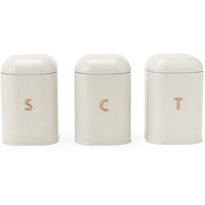 Salter Pebble Canister Set 3 Piece Countertop Set, Tea Coffee Sugar Storage Tins, Brass Effect Lettering, Kitchen Worktop Containers for Dry Goods, Powder Coated Carbon Steel Caddies, Stone Salter Pebble Canister Set 3 Piece Countertop Set, Tea Coffee Sugar Storage Tins, Brass Effect Lettering, Kitchen Worktop Containers for Dry Goods, Powder Coated Carbon Steel Caddies, Stone