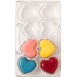Decora , 0050073 Polycarbonate Heart Shaped Chocolate Mould 8 Cavities 50 x 20 mm Ideal for Shiny and Crispy Chocolates with Patented Ergonomic Handle Made in Italy Decora , 0050073 Polycarbonate Heart Shaped Chocolate Mould 8 Cavities 50 x 20 mm Ideal for Shiny and Crispy Chocolates with Patented Ergonomic Handle Made in Italy