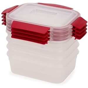 Joseph Joseph Nest Lock Rectangular Food Containers, 4 Piece Lunch Box & Meal Prep Set Reusable, Airtight Plastic Food Containers with Lids, 1.1L Storage Joseph Joseph Nest Lock Rectangular Food Containers, 4 Piece Lunch Box & Meal Prep Set Reusable, Airtight Plastic Food Containers with Lids, 1.1L Storage