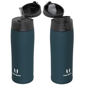 Super Sparrow Insulated Water Bottle Travel Mug 500ml Stainless Steel Water Bottles BPA Free Leakproof Metal Bottles Includes 2 Lids, Straw Lid & Spout Lid Super Sparrow Insulated Water Bottle Travel Mug 500ml Stainless Steel Water Bottles BPA Free Leakproof Metal Bottles Includes 2 Lids, Straw Lid & Spout Lid