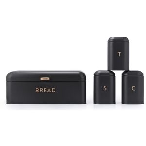Salter Pebble 4-Piece Countertop Set Includes Bread Bin, Tea, Sugar, Coffee Canisters, Storage Containers, Brass Effect Lettering, Durable Powder Coated Steel, Easy to Clean, Storage Jars, Charcoal Salter Pebble 4-Piece Countertop Set Includes Bread Bin, Tea, Sugar, Coffee Canisters, Storage Containers, Brass Effect Lettering, Durable Powder Coated Steel, Easy to Clean, Storage Jars, Charcoal