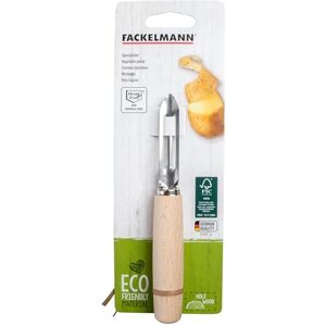 Fackelmann Vegetable Peeler 15 cm Stainless Steel Serrated Edge Cutter Blade FAIR Manual Rotating Wooden Peeler for Kitchen FSC Certified Fackelmann Vegetable Peeler 15 cm Stainless Steel Serrated Edge Cutter Blade FAIR Manual Rotating Wooden Peeler for Kitchen FSC Certified