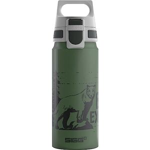 Sigg Aluminium Kids Water Bottle WMB ONE Mountain Lion Suitable For Carbonated Beverages Leakproof Lightweight BPA Free Climate Neutral Certified Dark Green 0.6L Sigg Aluminium Kids Water Bottle WMB ONE Mountain Lion Suitable For Carbonated Beverages Leakproof Lightweight BPA Free Climate Neutral Certified Dark Green 0.6L