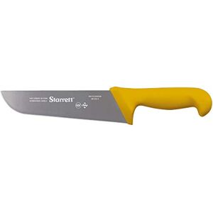 Starrett Professional Butchers Knife BKY203-8 Wide Straight 8 Inch Ultra Sharp Sanitized Steel Blade Yellow Handle Kitchen Chef's Knife Starrett Professional Butchers Knife BKY203-8 Wide Straight 8 Inch Ultra Sharp Sanitized Steel Blade Yellow Handle Kitchen Chef's Knife