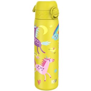 Ion8 Lightweight Steel Water Bottle, 600 ml/20 oz, Non-Insulated, Leak Proof, Easy to Open, Secure Lock, Dishwasher Safe, Flip Cover, Fits Cup Holders, Carry Handle, Metal Water Bottle,Yellow Unicorns Ion8 Lightweight Steel Water Bottle, 600 ml/20 oz, Non-Insulated, Leak Proof, Easy to Open, Secure Lock, Dishwasher Safe, Flip Cover, Fits Cup Holders, Carry Handle, Metal Water Bottle,Yellow Unicorns