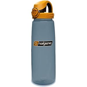 Nalgene Sustain Tritan BPA-Free On The Fly Water Bottle Made with Material Derived from 50% Plastic Waste, 24 OZ, Rhino with Brown/Black Nalgene Sustain Tritan BPA-Free On The Fly Water Bottle Made with Material Derived from 50% Plastic Waste, 24 OZ, Rhino with Brown/Black