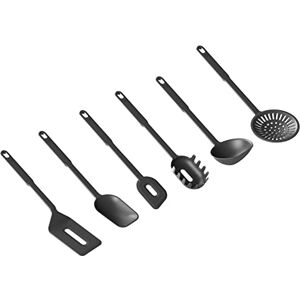 Kuhn Rikon Küchenhelfer STK Swiss Kitchen Utensil Set 6 Pieces, Plastic, Black Kuhn Rikon Küchenhelfer STK Swiss Kitchen Utensil Set 6 Pieces, Plastic, Black