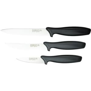 Rio 3 Piece 8007 Essentials Range Utility Knife Set, Includes 9cm Paring, 11cm Steak & 12cm Utility, Black Handles Rio 3 Piece 8007 Essentials Range Utility Knife Set, Includes 9cm Paring, 11cm Steak & 12cm Utility, Black Handles