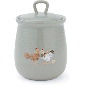 Cooksmart Hen House Lane Ceramic Canister British Designed Farmhouse Kitchen Storage Jar Sage Grey Rustic Style Durable & Stylish Kitchen Accessory Hand Wash Only Cooksmart Hen House Lane Ceramic Canister British Designed Farmhouse Kitchen Storage Jar Sage Grey Rustic Style Durable & Stylish Kitchen Accessory Hand Wash Only