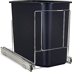 ROONOVA : Pull Out Bin Rack Durable Chrome Finish & Adjustable Frame Heavy Duty Steel Slides Under Kitchen Cabinet With Trash Can Clips Compatible with all Various Size Bin Easy to Install ROONOVA : Pull Out Bin Rack Durable Chrome Finish & Adjustable Frame Heavy Duty Steel Slides Under Kitchen Cabinet With Trash Can Clips Compatible with all Various Size Bin Easy to Install