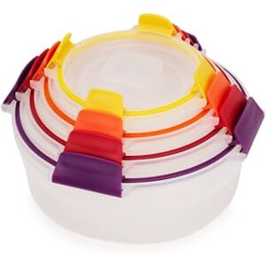 Joseph Joseph Nest Lock Round 4-Piece Food Storage Container Set, Multi-Size, Space-Saving, Airtight Leakproof Lids, BPA-Free Joseph Joseph Nest Lock Round 4-Piece Food Storage Container Set, Multi-Size, Space-Saving, Airtight Leakproof Lids, BPA-Free