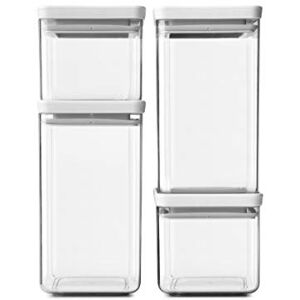 Brabantia 122569 Tasty+ Square Canister / Storage Jar, Set of 4, Light Grey Brabantia 122569 Tasty+ Square Canister / Storage Jar, Set of 4, Light Grey