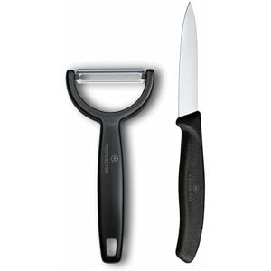 Victorinox Swiss Classic paring Knife and Peeler, 2-Piece, Extra Sharp Blade, for Fruit and Vegetables, Stainless Steel, Black Victorinox Swiss Classic paring Knife and Peeler, 2-Piece, Extra Sharp Blade, for Fruit and Vegetables, Stainless Steel, Black
