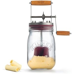 Kilner Butter Churner Set 1L Glass Jar with Hand Churning Mechanism and Recipe Booklet Ideal for Homemade Flavored Butter Perfect for Pancakes and Baking Kilner Butter Churner Set 1L Glass Jar with Hand Churning Mechanism and Recipe Booklet Ideal for Homemade Flavored Butter Perfect for Pancakes and Baking