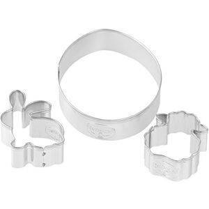 Dr. Oetker Linzer Cookie Cutters Set of 3, tinplate, Silver, 17 Dr. Oetker Linzer Cookie Cutters Set of 3, tinplate, Silver, 17