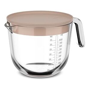 Mepal Glass Measuring Jug with Lid Chef it Easy-to-read engraved Scale Microwave & Oven Safe (Without Lid) Dishwasher Safe 1000 ml Chalk Mepal Glass Measuring Jug with Lid Chef it Easy-to-read engraved Scale Microwave & Oven Safe (Without Lid) Dishwasher Safe 1000 ml Chalk