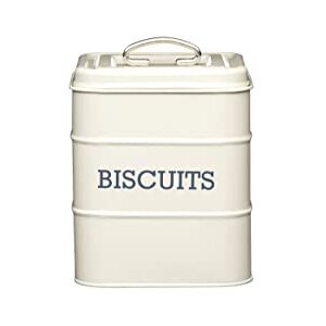 KitchenCraft Living Nostalgia Metal Biscuit Tin, Airtight, 14.5 x 19cm, Antique Cream KitchenCraft Living Nostalgia Metal Biscuit Tin, Airtight, 14.5 x 19cm, Antique Cream