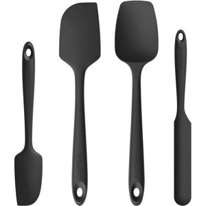 U-Taste Heat Resistant Silicone Spatula, Flexible & Firm Food Grade Cooking Baking Mixing Stirring Kitchen Spatula Set Bowl Scraper for Nonstick Cookware (Black) U-Taste Heat Resistant Silicone Spatula, Flexible & Firm Food Grade Cooking Baking Mixing Stirring Kitchen Spatula Set Bowl Scraper for Nonstick Cookware (Black)