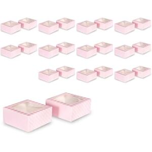 Anniversary House 24-pack Pink Treat Boxes, Gingham and Polka Dot Print, Cookie and Brownie Box, 7.5 x 16 x 16 CM, J156AMZ Anniversary House 24-pack Pink Treat Boxes, Gingham and Polka Dot Print, Cookie and Brownie Box, 7.5 x 16 x 16 CM, J156AMZ