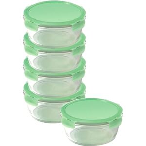 LocknLock Eco Ovenglass Glass Food Containers with Lids Set of 5 Airtight, Leakproof Round Food Storage Containers with Recycled Plastic Lids, Oven Safe, Dishwasher Safe, 5 x 950ml LocknLock Eco Ovenglass Glass Food Containers with Lids Set of 5 Airtight, Leakproof Round Food Storage Containers with Recycled Plastic Lids, Oven Safe, Dishwasher Safe, 5 x 950ml