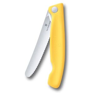 Victorinox Swiss Classic Foldable Picnic Knife for Hiking, Fruit, Vegetables, Bread Rolls, Sausage, Serrated Edge, Extra Sharp, Yellow Victorinox Swiss Classic Foldable Picnic Knife for Hiking, Fruit, Vegetables, Bread Rolls, Sausage, Serrated Edge, Extra Sharp, Yellow