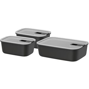Mepal Set Food container EasyClip 3 pcs set Container with lid & sliding closure Suitable for microwave, steam oven, refrigerator, and freezer Airtight 2x 700 + 1500 ml Nordic black Mepal Set Food container EasyClip 3 pcs set Container with lid & sliding closure Suitable for microwave, steam oven, refrigerator, and freezer Airtight 2x 700 + 1500 ml Nordic black
