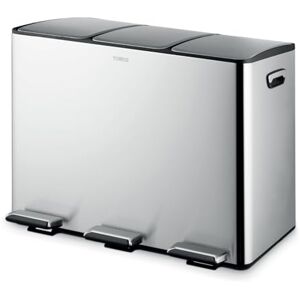 Tower T838021SS Recycling Pedal Bin - 45L, Stainless Steel, 3 Compartments Tower T838021SS Recycling Pedal Bin - 45L, Stainless Steel, 3 Compartments