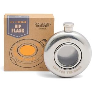 Gentlemen's Hardware Drink Flasks Gift Boxed Stainless Steel Hip Flask, 135 ML, One for The Road Gentlemen's Hardware Drink Flasks Gift Boxed Stainless Steel Hip Flask, 135 ML, One for The Road