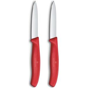 Victorinox Swiss Classic Peeling and Vegetable Knife Set, 2-Piece, Extra-Sharp Straight Edge for Precise Cuts, 8 cm, Stainless Steel, Red Victorinox Swiss Classic Peeling and Vegetable Knife Set, 2-Piece, Extra-Sharp Straight Edge for Precise Cuts, 8 cm, Stainless Steel, Red
