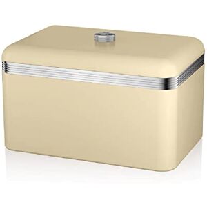 Swan SWKA1010CN Retro Bread Bin, Metal, 18 Litre, Cream Swan SWKA1010CN Retro Bread Bin, Metal, 18 Litre, Cream