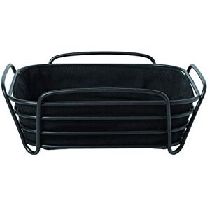 blomus Delara 63872 Bread Basket L made of powder-coated steel, black, cotton fabric bag, trendy and modern design, versatile, exclusive look (H x W x D: 9.5 x 25.5 cm, 63872) blomus Delara 63872 Bread Basket L made of powder-coated steel, black, cotton fabric bag, trendy and modern design, versatile, exclusive look (H x W x D: 9.5 x 25.5 cm, 63872)