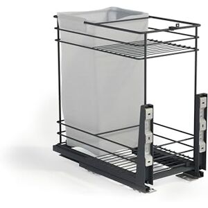 Emuca Titane pull-out rack with baskets and bread basket for lower fixing with soft closing, for kitchen modules 300mm, Steel, Anthracite grey Emuca Titane pull-out rack with baskets and bread basket for lower fixing with soft closing, for kitchen modules 300mm, Steel, Anthracite grey