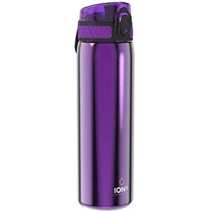 Ion8 Lightweight Steel Water Bottle, 600ml/20oz, Non-Insulated, Leak Proof, Easy to Open, Secure Lock, Dishwasher Safe, Flip Cover, Fits Cup Holders, Carry Handle, Metal Water Bottle, Metallic Purple Ion8 Lightweight Steel Water Bottle, 600ml/20oz, Non-Insulated, Leak Proof, Easy to Open, Secure Lock, Dishwasher Safe, Flip Cover, Fits Cup Holders, Carry Handle, Metal Water Bottle, Metallic Purple