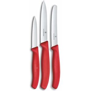 Victorinox Swiss Classic Kitchen Knife Set, 3-Piece, paring, Tomato and Breakfast, Robust Plastic Handle, Stainless Steel, Red Victorinox Swiss Classic Kitchen Knife Set, 3-Piece, paring, Tomato and Breakfast, Robust Plastic Handle, Stainless Steel, Red