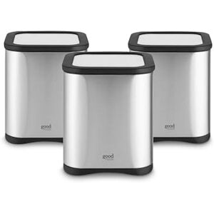 Tower GF826190 Good Food in partnership with Set of 3 Kitchen Storage Canisters for Tea, Coffee, Sugar and Other Loose Ingredients with Mirror Finish, 1.5L, Stainless Steel Tower GF826190 Good Food in partnership with Set of 3 Kitchen Storage Canisters for Tea, Coffee, Sugar and Other Loose Ingredients with Mirror Finish, 1.5L, Stainless Steel