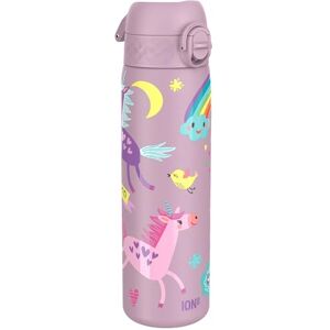 Ion8 Lightweight Steel Water Bottle, 600 ml/20 oz, Non-Insulated, Leak Proof, Easy to Open, Secure Lock, Dishwasher Safe, Flip Cover, Fits Cup Holders, Carry Handle, Metal Water Bottle, Lilac Unicorns Ion8 Lightweight Steel Water Bottle, 600 ml/20 oz, Non-Insulated, Leak Proof, Easy to Open, Secure Lock, Dishwasher Safe, Flip Cover, Fits Cup Holders, Carry Handle, Metal Water Bottle, Lilac Unicorns
