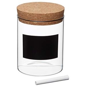 KitchenCraft Natural Elements Small Storage Canister, Glass Storage Jar with Cork Lid and Chalkboard Label, Clear, 700ml KitchenCraft Natural Elements Small Storage Canister, Glass Storage Jar with Cork Lid and Chalkboard Label, Clear, 700ml