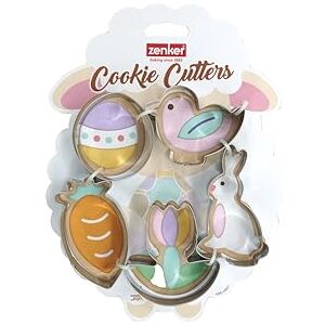 Zenker 44875 Set of 5 Easter Cookie Cutters, Multi-Shape, Sandblast, Biscuit, Stainless Steel, 8 x 2.5 cm Zenker 44875 Set of 5 Easter Cookie Cutters, Multi-Shape, Sandblast, Biscuit, Stainless Steel, 8 x 2.5 cm