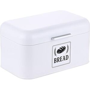Relaxdays bin, box with lid & handle, HWD: 16.5x30x19 cm, bread storage, retro style, metal, white, Iron, Aluminium, 16.5 x 30 x 19 cm Relaxdays bin, box with lid & handle, HWD: 16.5x30x19 cm, bread storage, retro style, metal, white, Iron, Aluminium, 16.5 x 30 x 19 cm