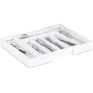 Relaxdays cutlery tray drawer, extendable, variable width, 5 7 compartments, bamboo organizer, 37.10 x 31.80 x 5.20, white Relaxdays cutlery tray drawer, extendable, variable width, 5 7 compartments, bamboo organizer, 37.10 x 31.80 x 5.20, white