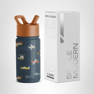 Simple Modern Kids Water Bottle with Straw Insulated Stainless Steel Reusable Tumbler for Toddlers, Girls, Boys Summit Collection 415ml Wheels Up Simple Modern Kids Water Bottle with Straw Insulated Stainless Steel Reusable Tumbler for Toddlers, Girls, Boys Summit Collection 415ml Wheels Up