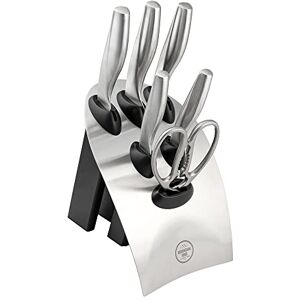 Rio 230 Series 7-Piece Knife Block Set Fully Forged Kitchen Knives and Scissors Set,Silver Rio 230 Series 7-Piece Knife Block Set Fully Forged Kitchen Knives and Scissors Set,Silver