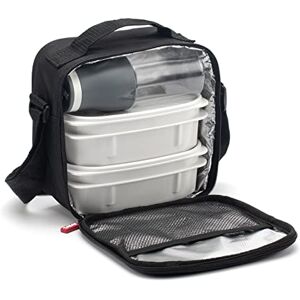 TATAY Cool Bag Lunch Box Urban Food&Drink Casual 3L 2 x 0.5L Containers + 0.4L Bottle Waterproof Triple-Layer Insulation, Semi-Rigid Inner Pocket 22.5x10x22 cm, Black TATAY Cool Bag Lunch Box Urban Food&Drink Casual 3L 2 x 0.5L Containers + 0.4L Bottle Waterproof Triple-Layer Insulation, Semi-Rigid Inner Pocket 22.5x10x22 cm, Black